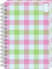 2023 DayToAPage Diary Gingham Green