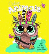 Animal  Neon Glitter Colouring Owl