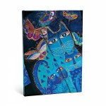 Blue Cats  Butterflies Lined Hardcover Journal