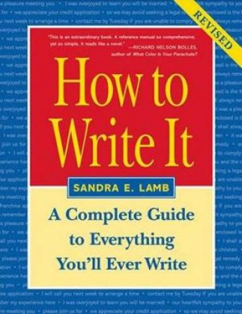 How To Write It by Sandra Lamb