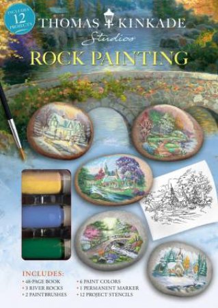 Thomas Kinkade Rock Painting by Unknown