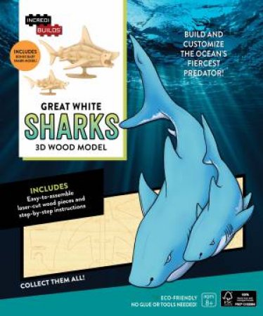 Great White Sharks: 3D Wood Model by Insight Editions