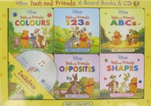 Pooh & Friends 6 Board Books & CD by Various