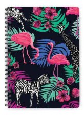 A5 Notebook Colourful Leaves BW Animals