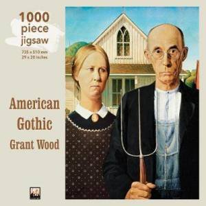 1000-Piece Jigsaw: Grant Wood, American Gothic by Various