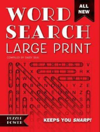 Word Search: Large Print (Red) by Daisy Seal