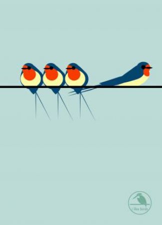 I Like Birds: Swallows On a Line Hardback Notebook by I Like Birds