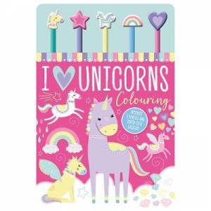 5 Pencil And Eraser Set: Unicorn Colouring Book by Various