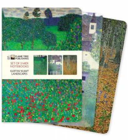 Midi Notebook Collection: Gustav Klimt, Landscapes (Set of 3) by FLAME TREE STUDIO