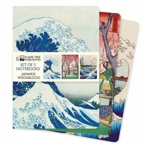 Standard Notebooks: Japanese Woodblocks Set of 3 by FLAME TREE STUDIO