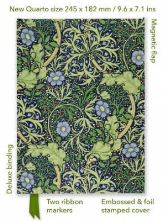 Foiled Quarto Journal: William Morris, Seaweed by FLAME TREE STUDIO