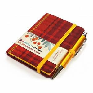 Scottish Traditions Rowanberry Mini with Pen Pocket Genuine Tartan Cloth Commonplace Notebook by Various