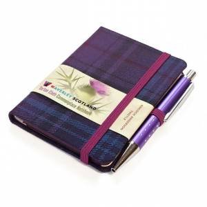 Scottish Traditions Thistle Mini with Pen Pocket Genuine Tartan Cloth Commonplace Notebook by Various