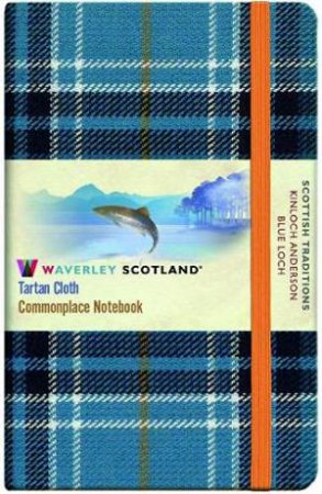 Waverley (M): Blue Loch Tartan Cloth Pocket Commonplace Notebook by Waverley