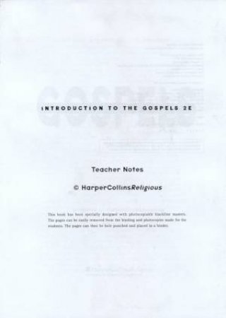 Introduction To The Gospels - Teacher Notes by Robert Crotty