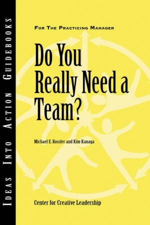 Do You Really Need A Team? by Michael E Kossler & Kim Kanaga