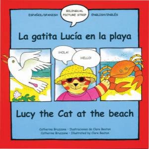 Lucy Cat at the Beach/La Gatita Lucia en la playa by CATHERINE BRUZZONE