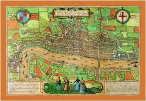 Map of Elizabethan London, 1572 by Braun & Hogenberg's