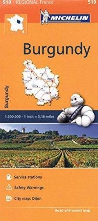 Michelin Regional Maps: Burgundy Map by Michelin