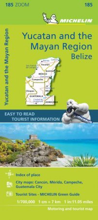 Zoom Map Yucatan & The Mayan Region by Michelin