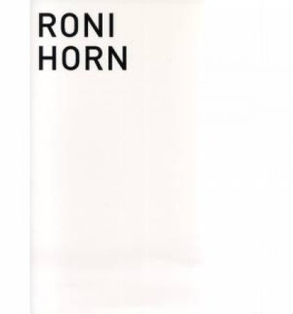 Roni Horn: Arists's Sketchbook by HORN RONI